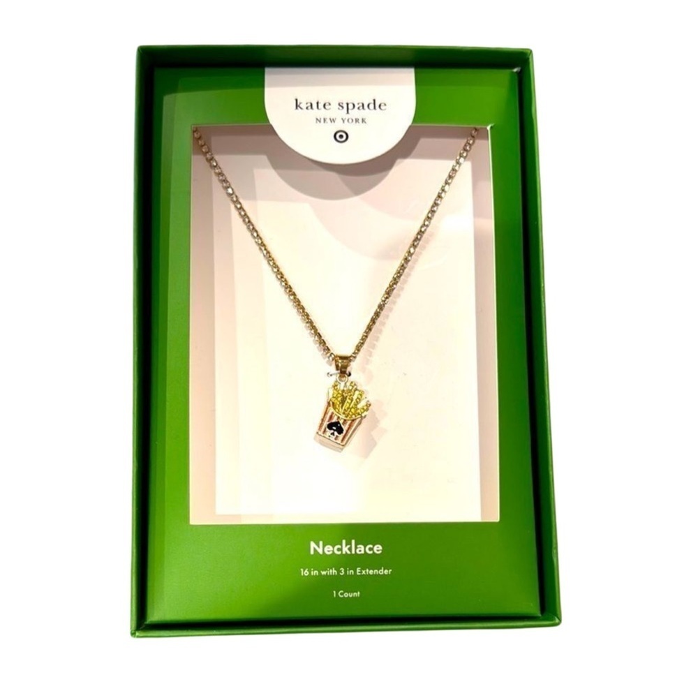 Kate Spade Gold Necklace with French Fry Pendant jewelry designer new